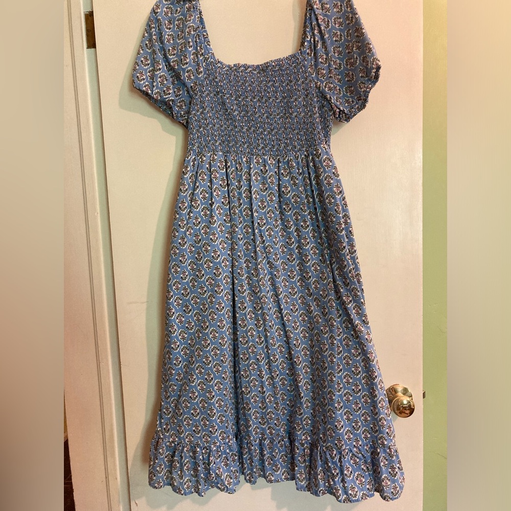 Jcrew Factory Smocked Puff Sleeve Sundress